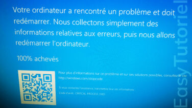 erreur ecran bleu CRITICAL PROCESS DIED bsod solution