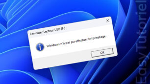 erreur windows n a pas pu effectuer le formatage solution