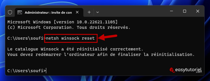 reseau non identifie ethernet 4 netsh winsock reset