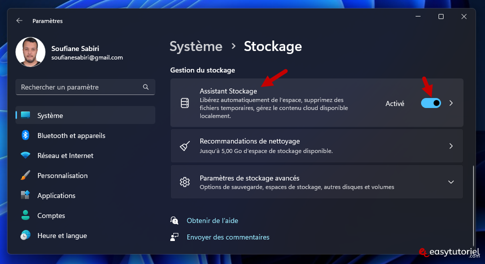 supprimer fichiers temporaires windows 11 10 assistant stockage