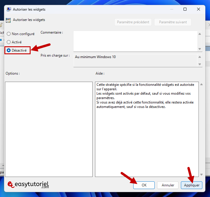 supprimer widgets meteo windows 8 autoriser les widgets desactive