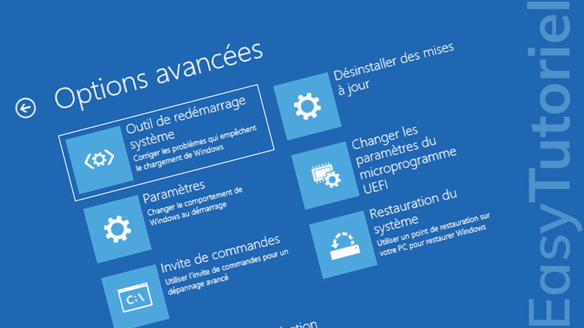 acceder aux options avancees windows