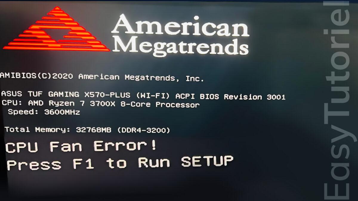 erreur CPU FAN ERROR au demarrage bios