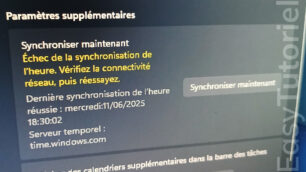 echec de la synchronisation de lheure erreur windows solution