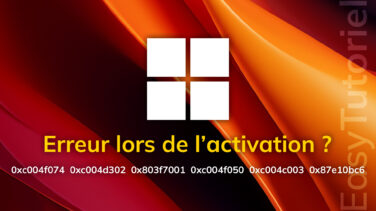 erreur activation windows 11 solution
