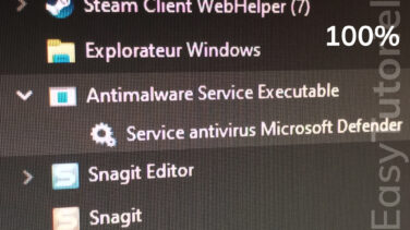 antimalware service executable cpu 100