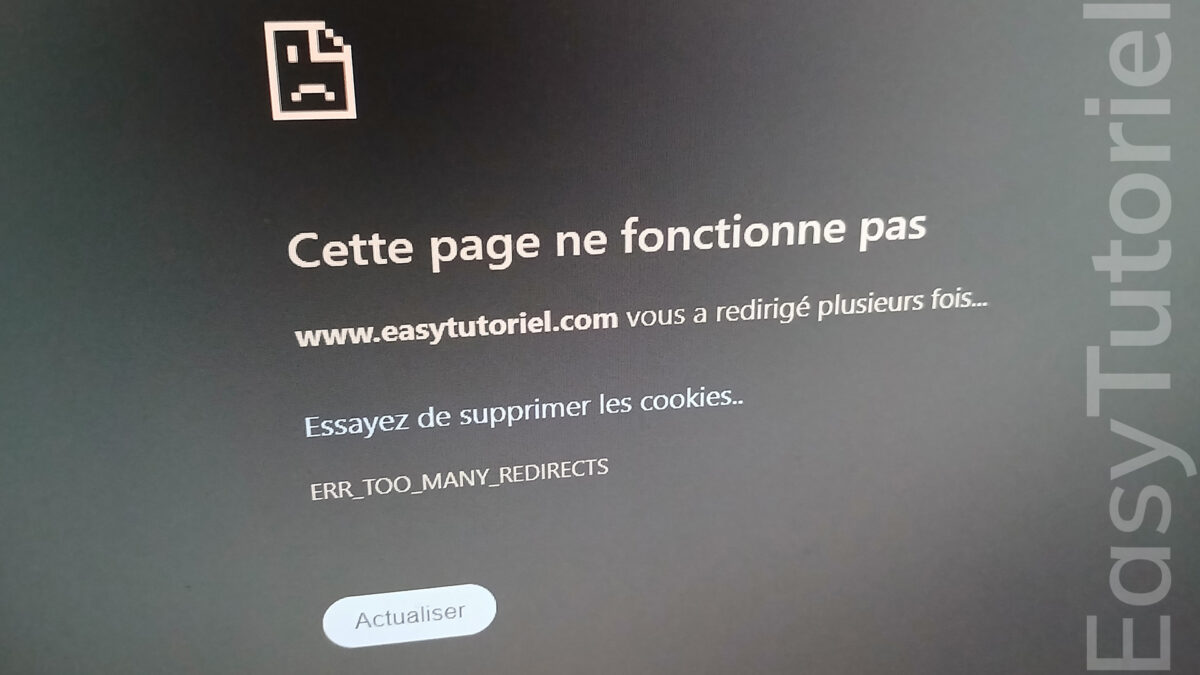 erreur chrome err too many redirects solution