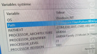 modifier les variables systeme path windows 11