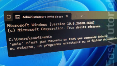 WMIC n est pas reconnu comme une commande interne ou externe