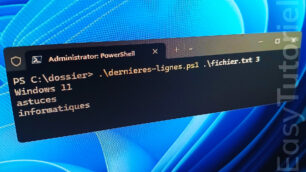 afficher dernieres lignes ps powershell windows