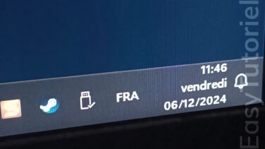 jour de la semaine barre des taches windows