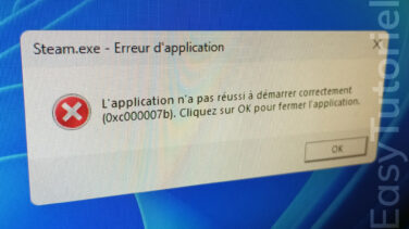 erreur 0xc000007b windows application logiciel solution