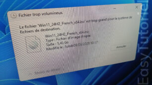 fichier trop volumineux windows solution