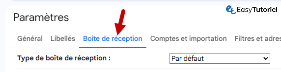 boite de reception parametres gmail