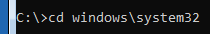 cd windows system32