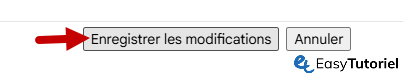enregistrer les modifications