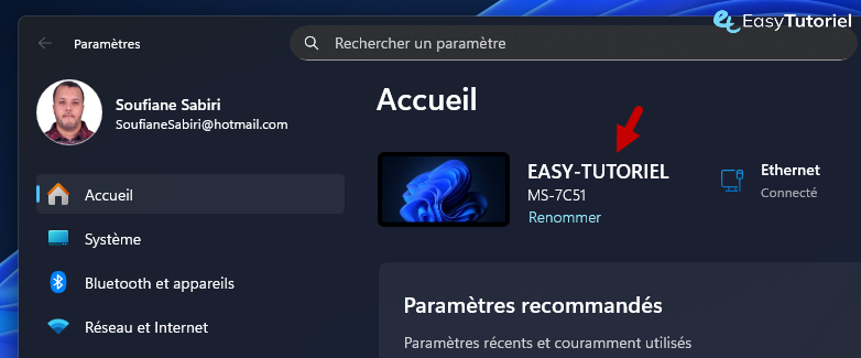 nom pc change modifie avec succes