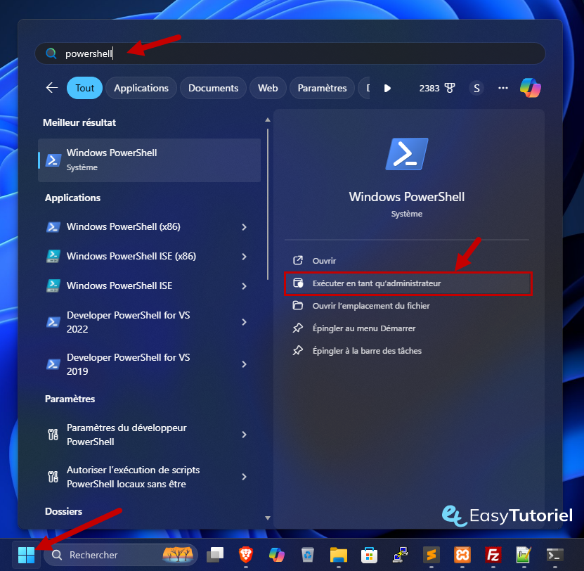 powershell en tant qu administrateur