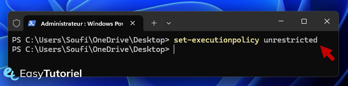 powershell set executionpolicy unrestricted