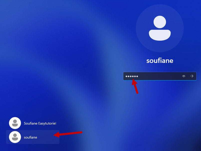 se connecter au nouvel utlisateur