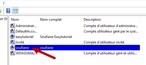 utlisateur cree double clic