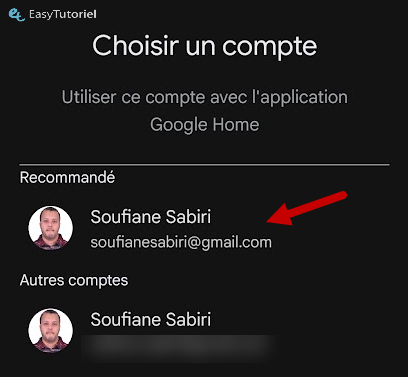 choisir un compte