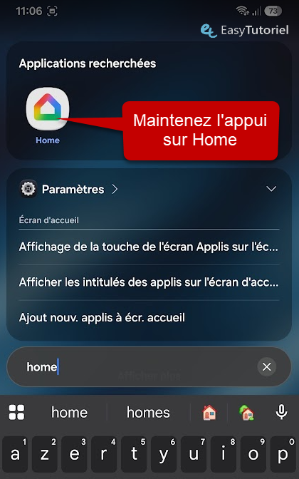 maintenez appui google home