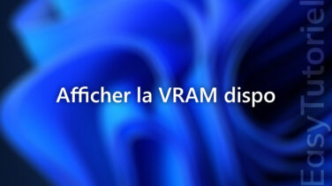 afficher la VRAM disponible carte graphique windows 11